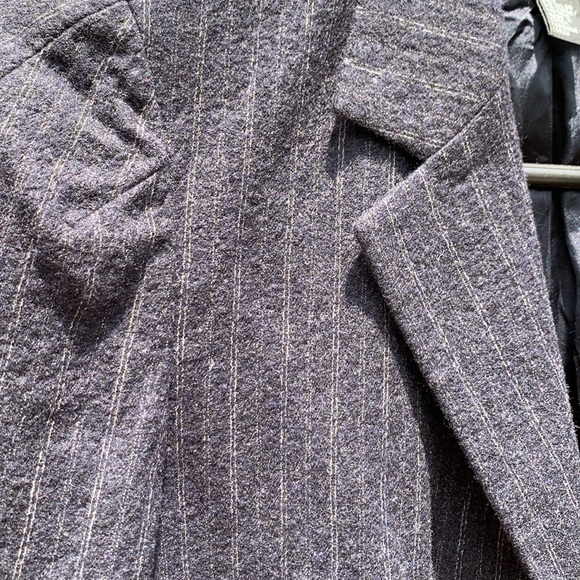 Vintage DKNY Charcoal Pinstriped Wool Fitted Blazer - Picture 10 of 11